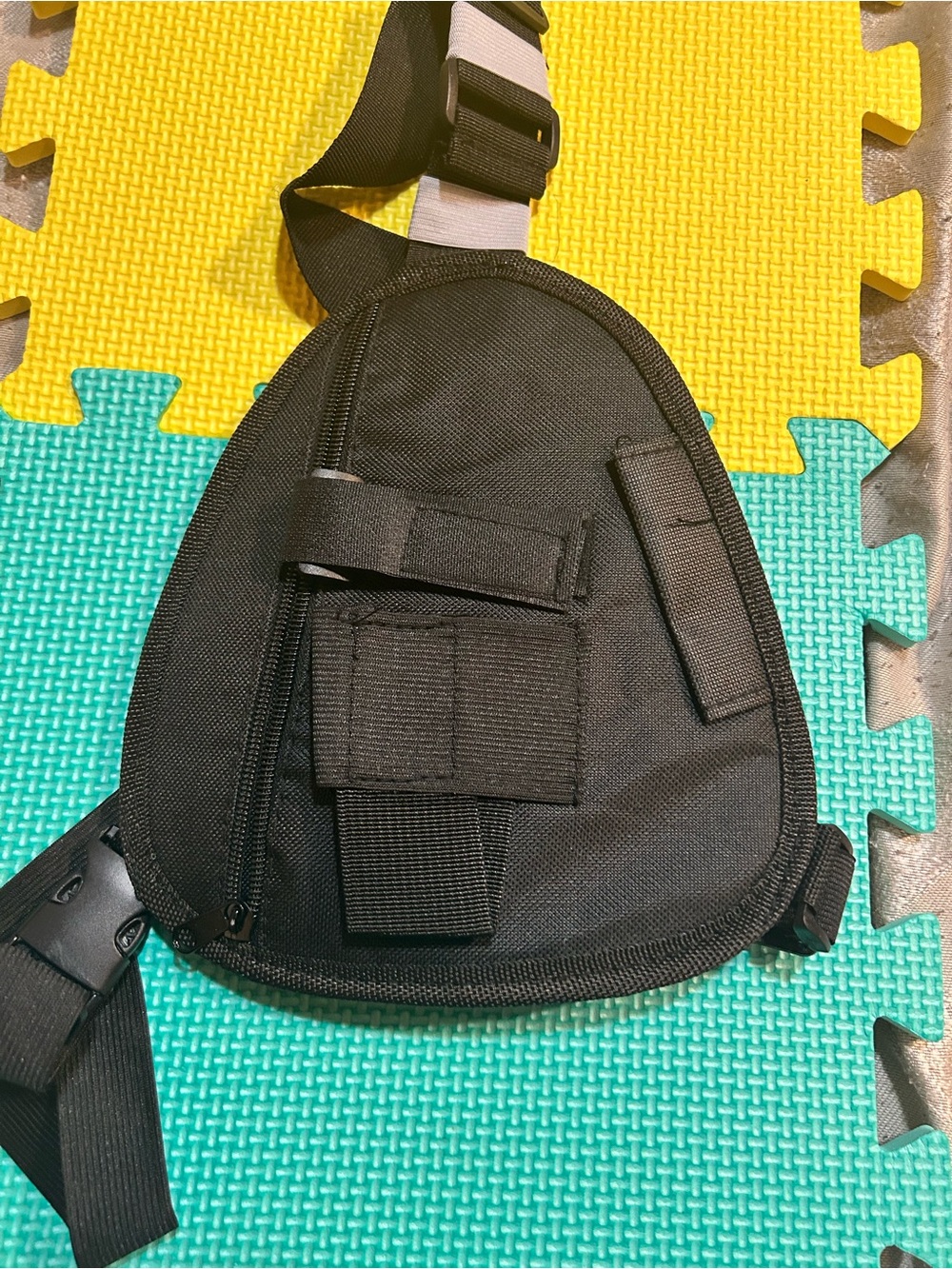 Black Tactical Sling Bag for Men - Compact Crossbody Carry